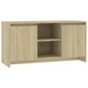 WIFESE Meuble TV Chêne Sonoma 102x37,5x52,5 cm Aggloméré Buffet Durable Meuble Stéréo Armoire TV Salon Table de Télévision Ch