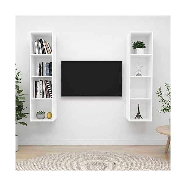 VEEKI Meuble TV, Meuble TV Suspendu, Meuble, Meuble TV avec Rangement，Meuble Industriel, Convient pour Salon ou Chambre, Meub