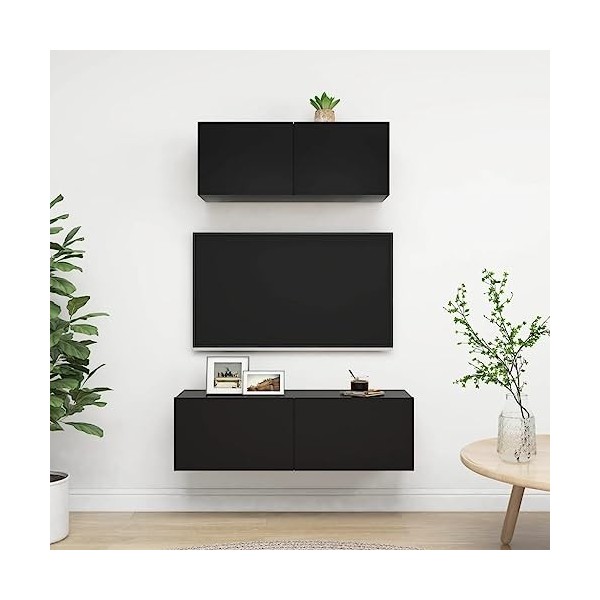 VEEKI Meuble TV, Meuble TV Suspendu, Meuble, Meuble TV avec Rangement，Meuble Industriel, Convient pour Salon ou Chambre, Ense