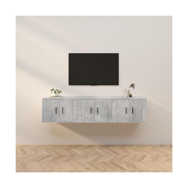 VEEKI Meuble TV, Meuble TV Suspendu, Meuble, Meuble TV avec Rangement，Meuble Industriel, Convient pour Salon ou Chambre, Meub