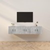 VEEKI Meuble TV, Meuble TV Suspendu, Meuble, Meuble TV avec Rangement，Meuble Industriel, Convient pour Salon ou Chambre, Meub