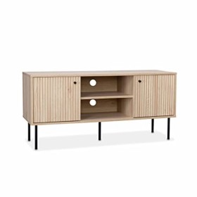 Alices Home - Meuble TV. Braga. Deux Portes. Deux niches. Une étagère. L 120 x l 39 x H 56.2cm