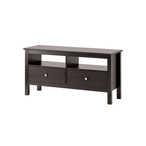 hagge home Scandinave Meuble TV en bois Noir 110 x 37 x 45 cm