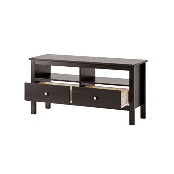 hagge home Scandinave Meuble TV en bois Noir 110 x 37 x 45 cm
