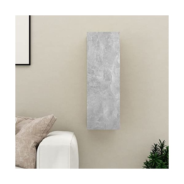 vidaXL Meuble TV Armoire Basse Murale Suspendue Centre de Divertissement Salon Salle de Séjour Maison Intérieur Gris Béton 30