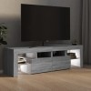 Tidyard Meuble TV avec éclairage LED, meuble TV moderne, meuble TV moderne, meuble TV pour salon, gris Sonoma 140 x 36,5 x 40