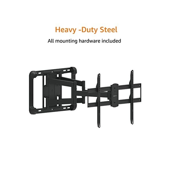 Amazon Basics Support TV double bras orientable, inclinable et extensible, 38" à 80