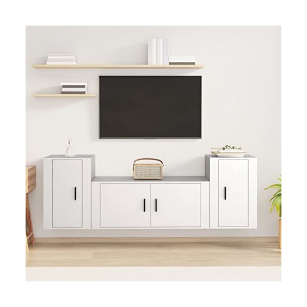 VEEKI Meuble TV, Meuble TV Suspendu, Meuble TV Industriel, Meuble TV Bois, Meuble Chambre, Convient pour Salon ou Chambre, En