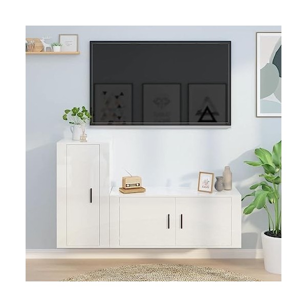 VEEKI Meuble TV, Meuble TV Suspendu, Meuble TV Industriel, Meuble TV Bois, Meuble Chambre, Convient pour Salon ou Chambre, En