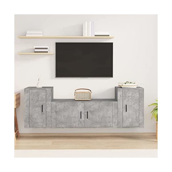 VEEKI Meuble TV, Meuble TV Suspendu, Meuble TV Industriel, Meuble TV Bois, Meuble Chambre, Convient pour Salon ou Chambre, En