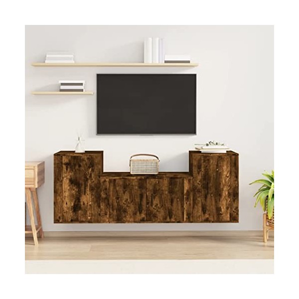 VEEKI Meuble TV, Meuble TV Suspendu, Meuble TV Industriel, Meuble TV Bois, Meuble Chambre, Convient pour Salon ou Chambre, En