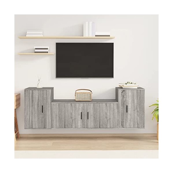 VEEKI Meuble TV, Meuble TV Suspendu, Meuble TV Industriel, Meuble TV Bois, Meuble Chambre, Convient pour Salon ou Chambre, En