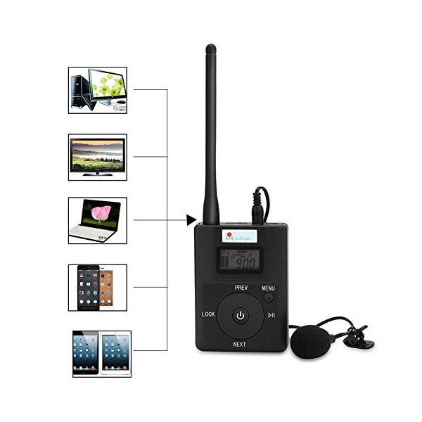 Richer-R Transmetteur FM, Adaptateur de Radio-Diffusion stéréo sans Fil, Écran dAffichage Support TF Carte, Entrée AUX 3,5 m