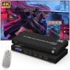 Contrôleur mural vidéo 2 x 2 4 K HDMI - Processeur mural TV - Contrôleur daffichage multi-écrans avec télécommande pour 4 éc