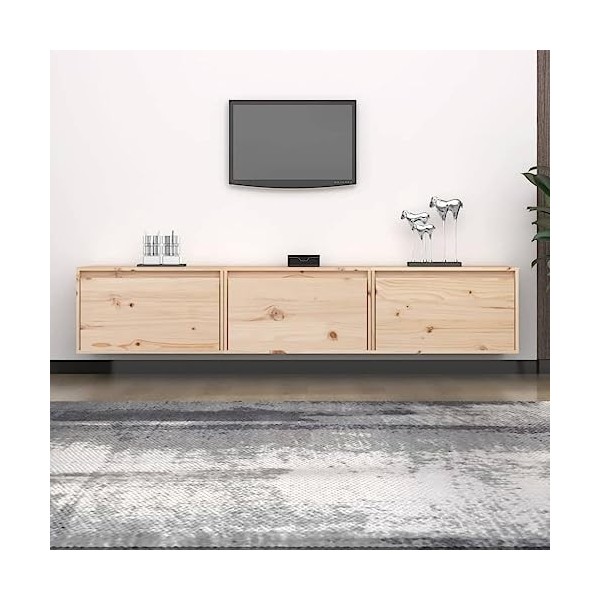VEEKI Meuble TV, Meuble TV Suspendu, Meuble TV Industriel, Meuble TV Bois, Meuble Chambre, Convient pour Salon ou Chambre, Me
