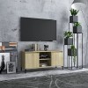 homiuse Meuble TV avec Pieds en Métal Gris Béton 69,5x30x50 cm Meuble de Télévision Charme Industriel Buffet Salon Support de