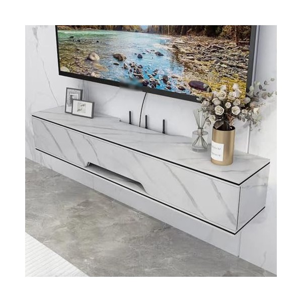 sous TV, Armoire Flottante, Meuble De Rangement De Bureau pour La Maison Meuble TV Flottant avec Armoire Étagère TV Murale C