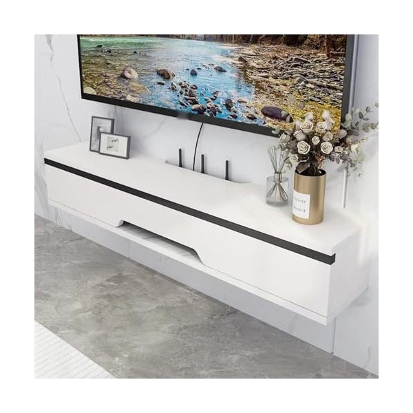 sous TV, Armoire Flottante, Meuble De Rangement De Bureau pour La Maison Meuble TV Flottant avec Armoire Étagère TV Murale C