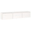 Meubles TV 3 pcs Blanc Bois Massif de pin - Table TV Support de Télévision en Bois pour Salon Chambre Salle à Manger