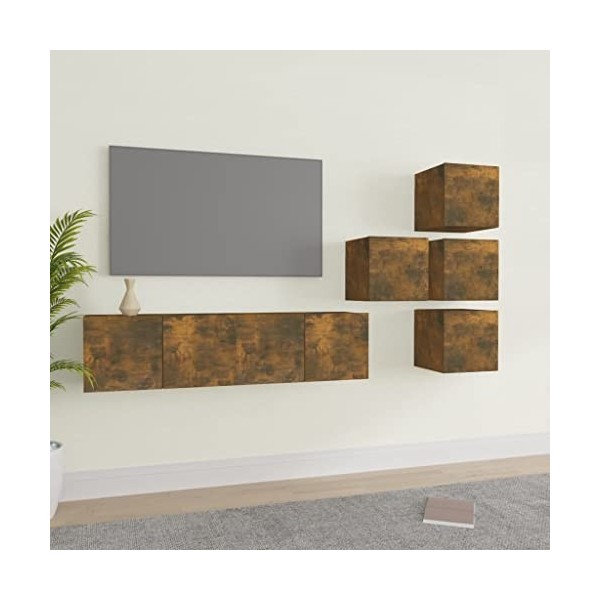 vidaXL Ensemble de Meubles TV 6 pcs Centres de Divertissement Armoires Multimédia Meubles de Salle de Séjour Intérieur Chêne 