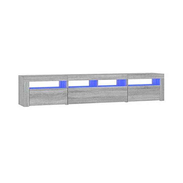 Générique Meuble TV avec lumières LED Sonoma Gris 210x35x40 cm, 43.6 kg, 3152736, Meubles, Meubles TV