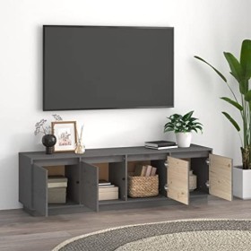 Générique Meuble TV Gris 156x37x45 cm Bois de pin Massif,20.2 KG,814396, Meubles, Meubles TV