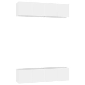 Générique Meubles TV 4 pcs Blanc 60x30x30 cm Aggloméré,40 KG,3074450, Meubles, Meubles TV