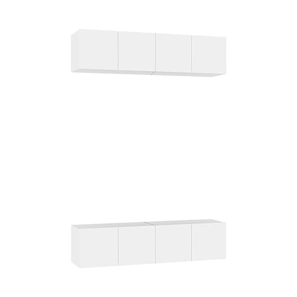 Générique Meubles TV 4 pcs Blanc 60x30x30 cm Aggloméré,40 KG,3074450, Meubles, Meubles TV