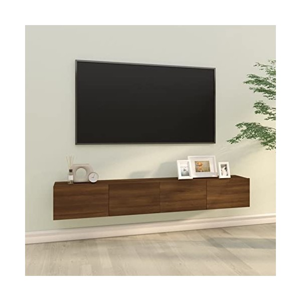 ZEYUAN Meubles TV 2 pcs Chêne Marron 100x30x30 cm Bois dingénierie,Meuble TV,Meuble TV Moderne,Meuble de Salon