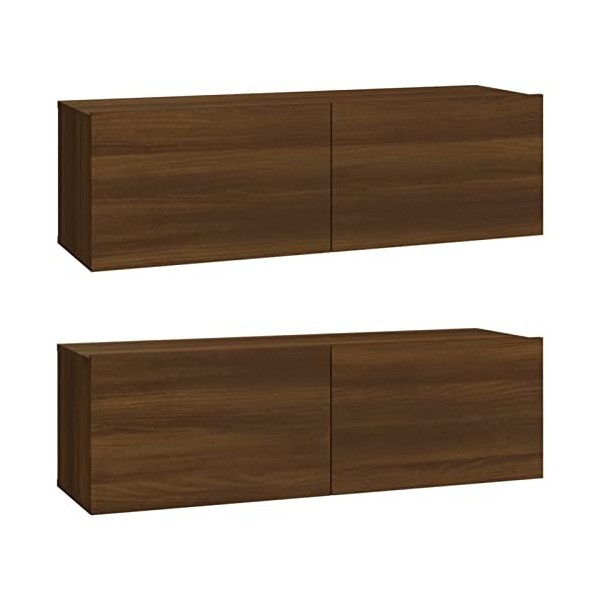 ZEYUAN Meubles TV 2 pcs Chêne Marron 100x30x30 cm Bois dingénierie,Meuble TV,Meuble TV Moderne,Meuble de Salon