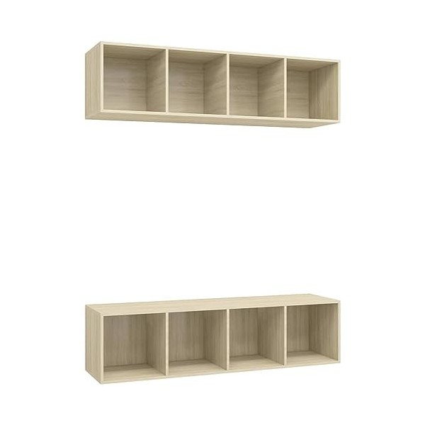 Camerina Meubles TV muraux 2 pcs Chêne Sonoma Aggloméré,Meuble TV,Meuble TV Moderne,Meuble de Salon398