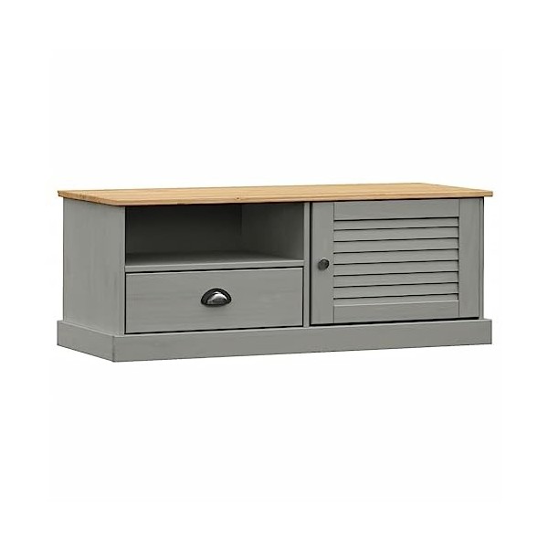 BaraSh Meuble TV Vigo Gris 106x40x40 cm Bois Massif de pin,Meuble TV,Table Basse Salon Meuble TV,Table Basse LED Couleurs