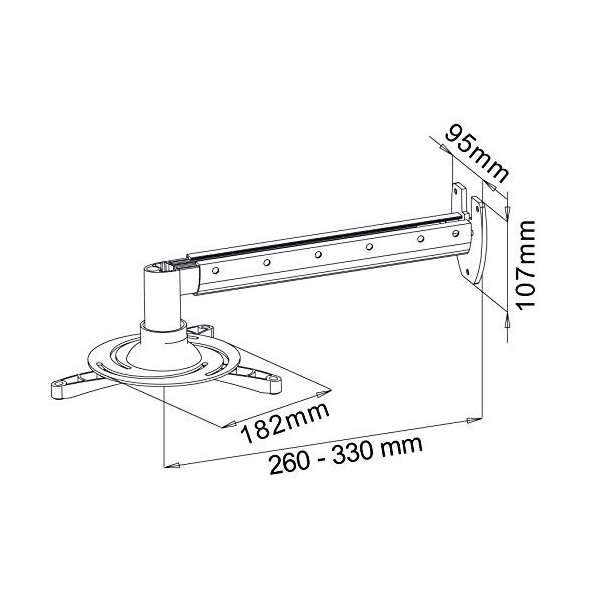 myWall H16-5WL Support Mural pour projecteur Blanc