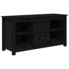 Tidyard Meuble TV Banc TV Meuble de Salon Noir 103x36,5x52 cm Bois de pin Massif