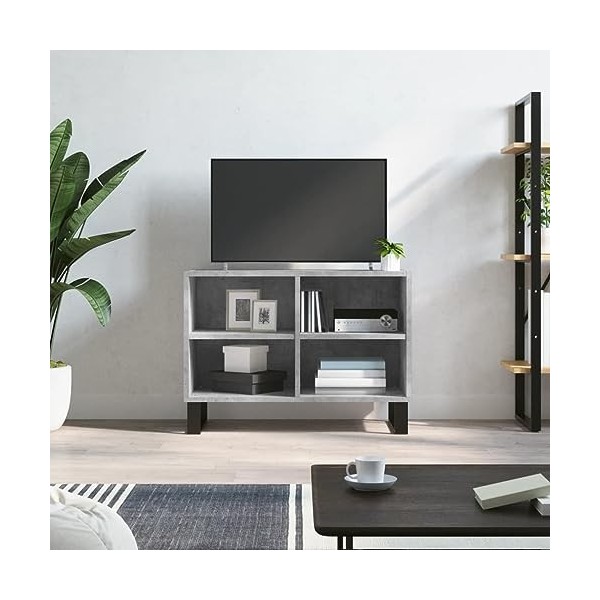 DCRAF Meuble TV de jardin en bois dingénierie Gris béton 69,5 x 30 x 50 cm