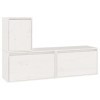 Camerina Meubles TV 3 pcs Blanc Bois Massif de pin,Meuble TV,Meuble TV Moderne,Meuble de Salon