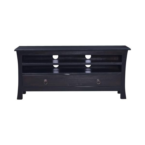 Camerina Meuble TV Café Noir Clair 100x30x45 cm Bois dacajou Massif,Meuble TV,Meuble TV Moderne,Meuble de Salon