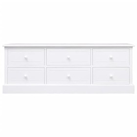 Chusui Meuble TV, meuble de télévision, buffet multimédia, meuble TV salon, meuble TV blanc, 108 x 30 x 40 cm en bois de paul