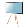 KIMEX - Support TV - Tripod - Design Chevalet Scandinave - pour écran 50"-65" - Coloris Blanc/hêtre - 030-4044