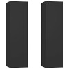 Susany Meubles TV 2 pcs,Meuble TV Mural,unité Murale,Meuble TV Suspendu,pour Salon,Bureau,Divertissement-Noir 30,5x30x110cm A