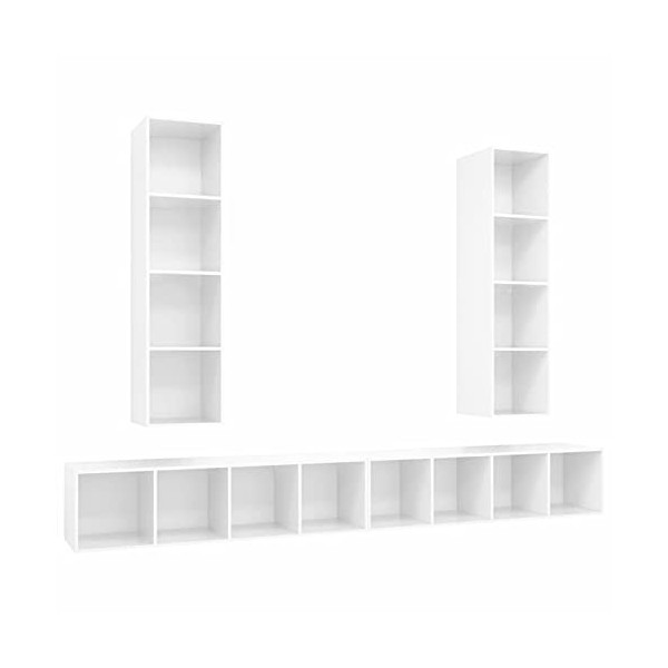 Susany Meubles TV 2 pcs,Meuble TV Mural,unité Murale,Meuble TV Suspendu,pour Salon,Bureau,Divertissement-Noir 30,5x30x110cm A