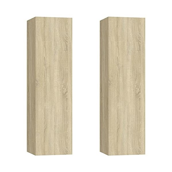 Susany Meubles TV 2 pcs,Meuble TV Mural,unité Murale,Meuble TV Suspendu,pour Salon,Bureau,Divertissement-Noir 30,5x30x110cm A