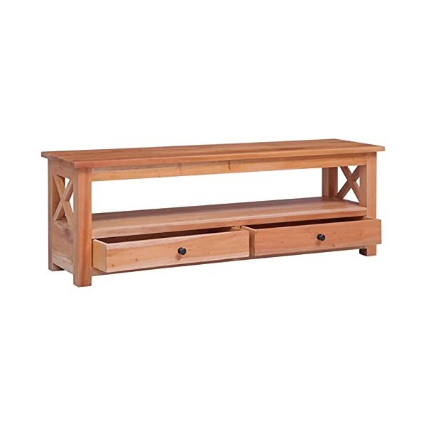 JUNZAI Meuble TV 120 x 30 x 40 cm Bois dacajou Massif,Meuble TV,Meuble TV Moderne,Meuble de Salon