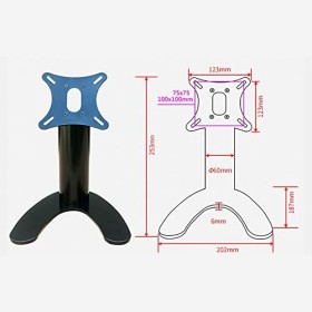 Table TV Support, 12-24 Pouces Support TV sur Pied avec Bundle Wire Management, Pied TV Universel pour Le Caissier KTV/caissi