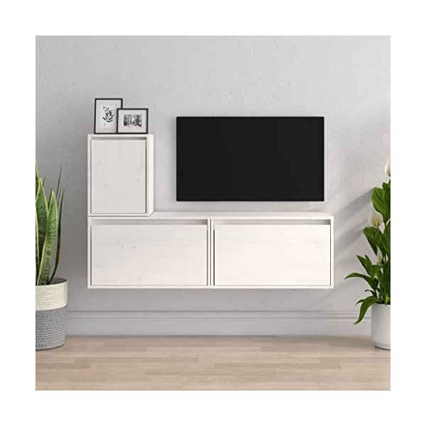 VEEKI Meuble TV, Meuble TV Suspendu, Meuble TV Industriel, Meuble TV Bois, Meuble Chambre, Convient pour Salon ou Chambre, Me
