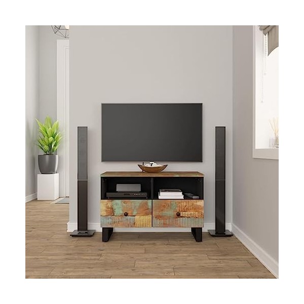 VEEKI Meuble TV, Meuble TV Suspendu, Meuble TV Industriel, Meuble TV Bois, Meuble Chambre, Convient pour Salon ou Chambre, 70