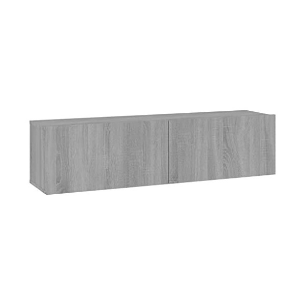 Keyur Meuble TV, Banc TV Buffet Bas Support de Télévision Meuble Télé Armoire Murale TV Sonoma Gris 120x30x30 cm Bois dingén