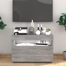 vidaXL Meuble TV avec Lumières LED Armoire Basse Centre de Divertissement Armoire Média Salon Salle de Séjour Intérieur Sonom