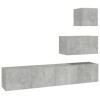 Générique Ensemble de Meubles TV 4 pcs Gris béton Bois dingénierie,41 KG,3114641, Meubles, Meubles TV