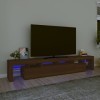 Générique Meuble TV avec lumières LED Chêne Marron 230x36,5x40 cm,45.8 KG,3152793, Meubles, Meubles TV